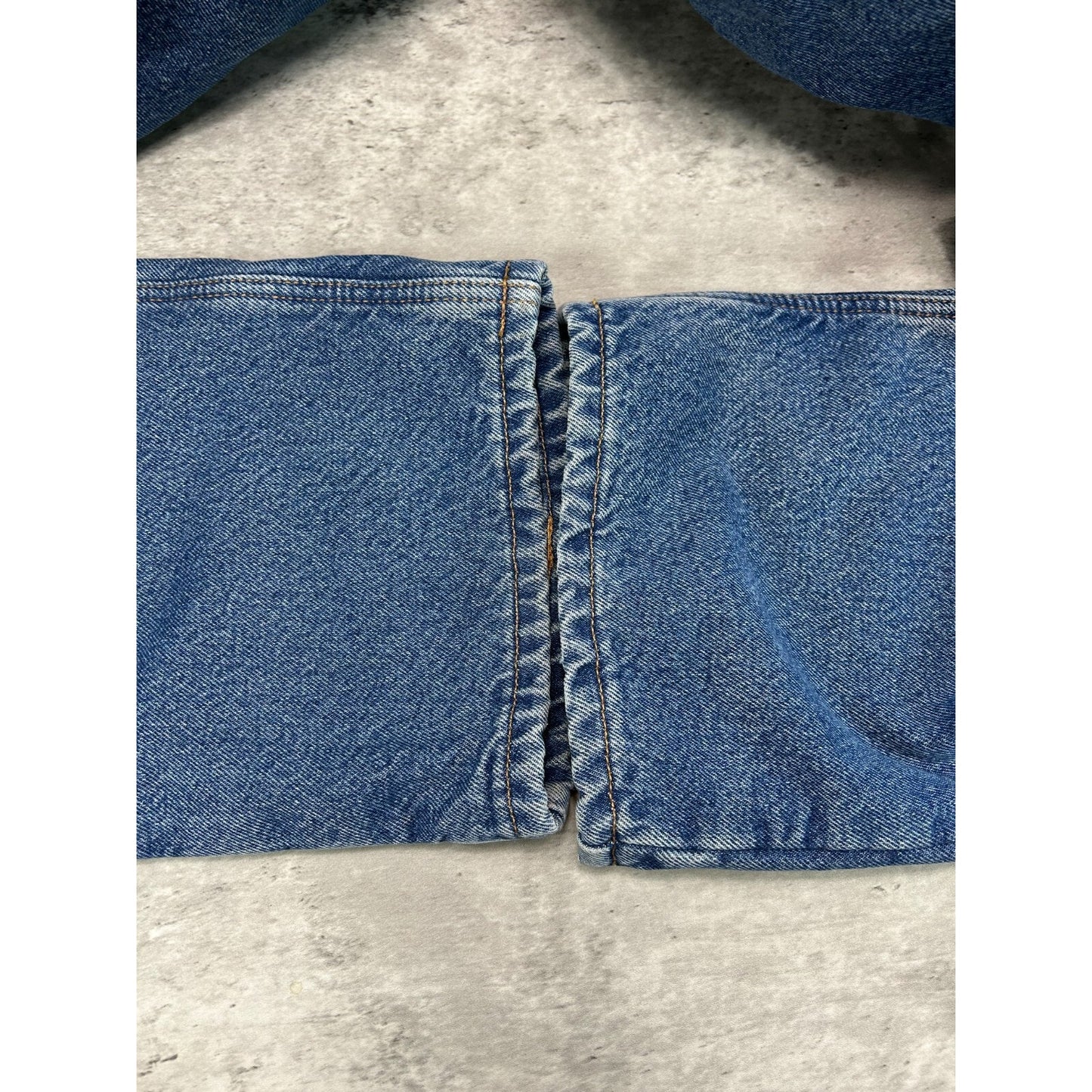 Vintage Carhartt Fleece Lined Canvas Workwear Medium Wash Denim Pants Size 40