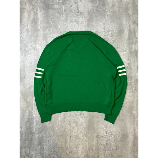 Vintage 80s New York Jets NFL Graphic Spellout Pullover Knit Sweater Size Large