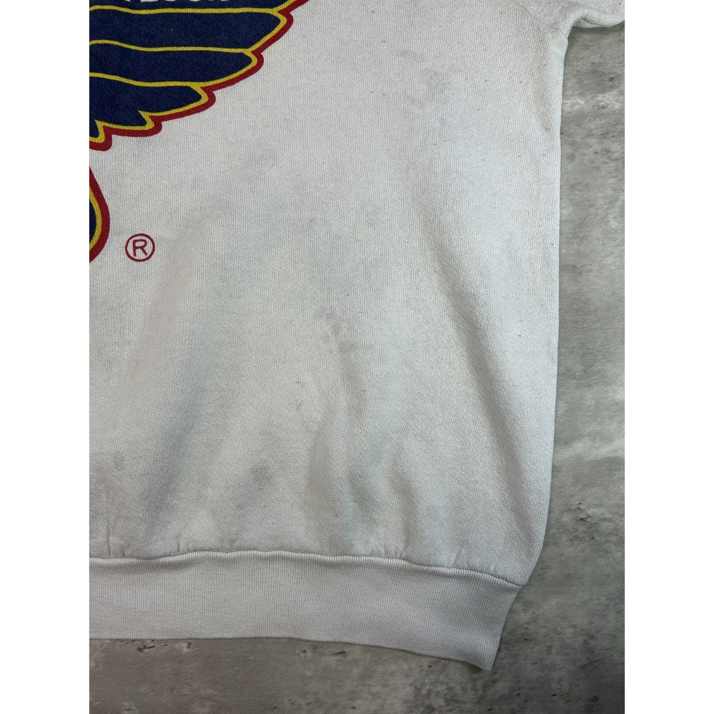 Vintage 80s/90s St Louis Blues NHL Spellout Logo Graphic Sweatshirt Size Large