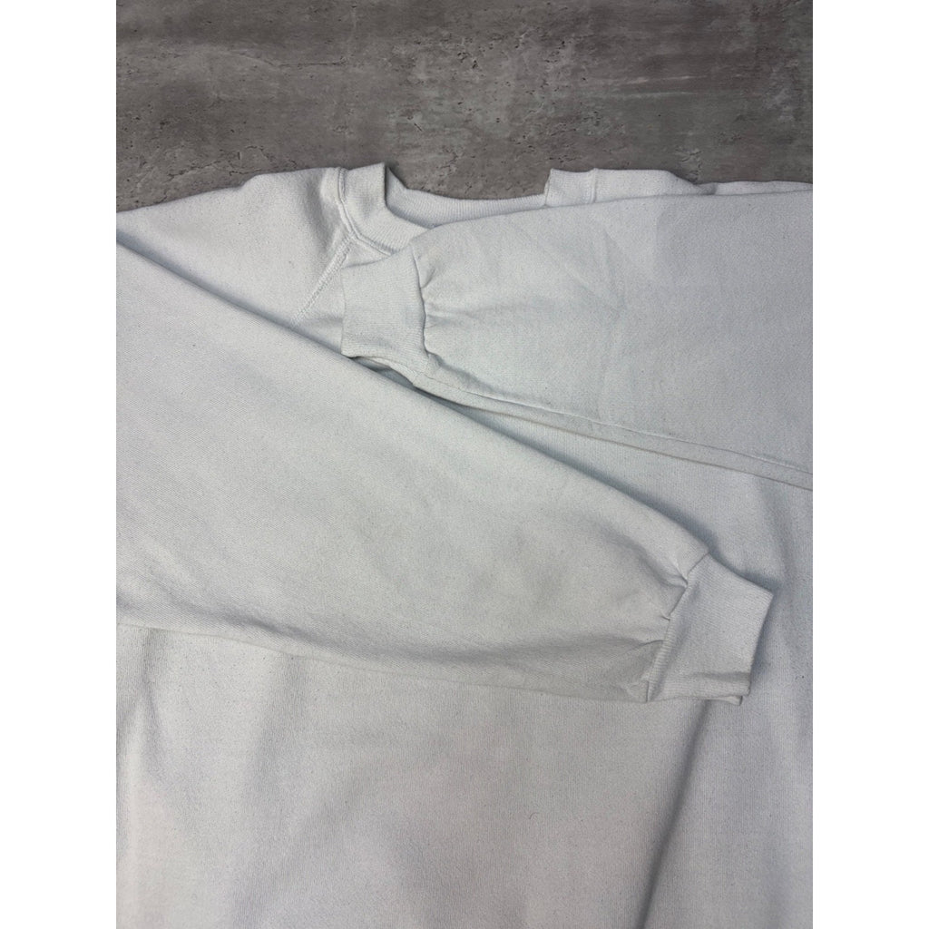 Vintage 90s Hanes Blank White Pullover Crewneck Sweatshirt Size XL