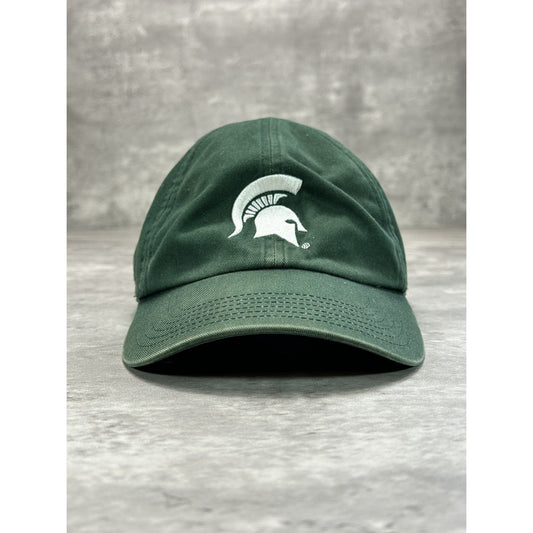 Vintage Michigan State Spartans NCAA Embroidered Logo Strapback Hat OSFA Green