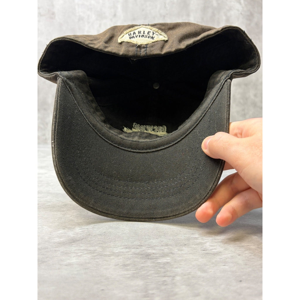 Vintage 2000s Harley Davidson Motors Embroidered Spellout Snapback Hat OSFA