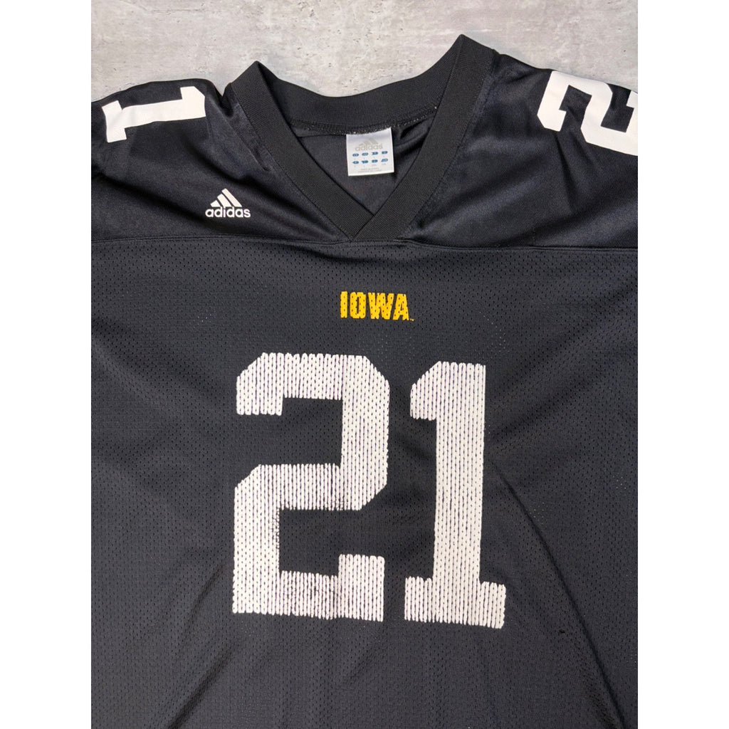 Vintage Iowa Hawkeyes #21 NCAA Adidas Black Football Jersey Size Large
