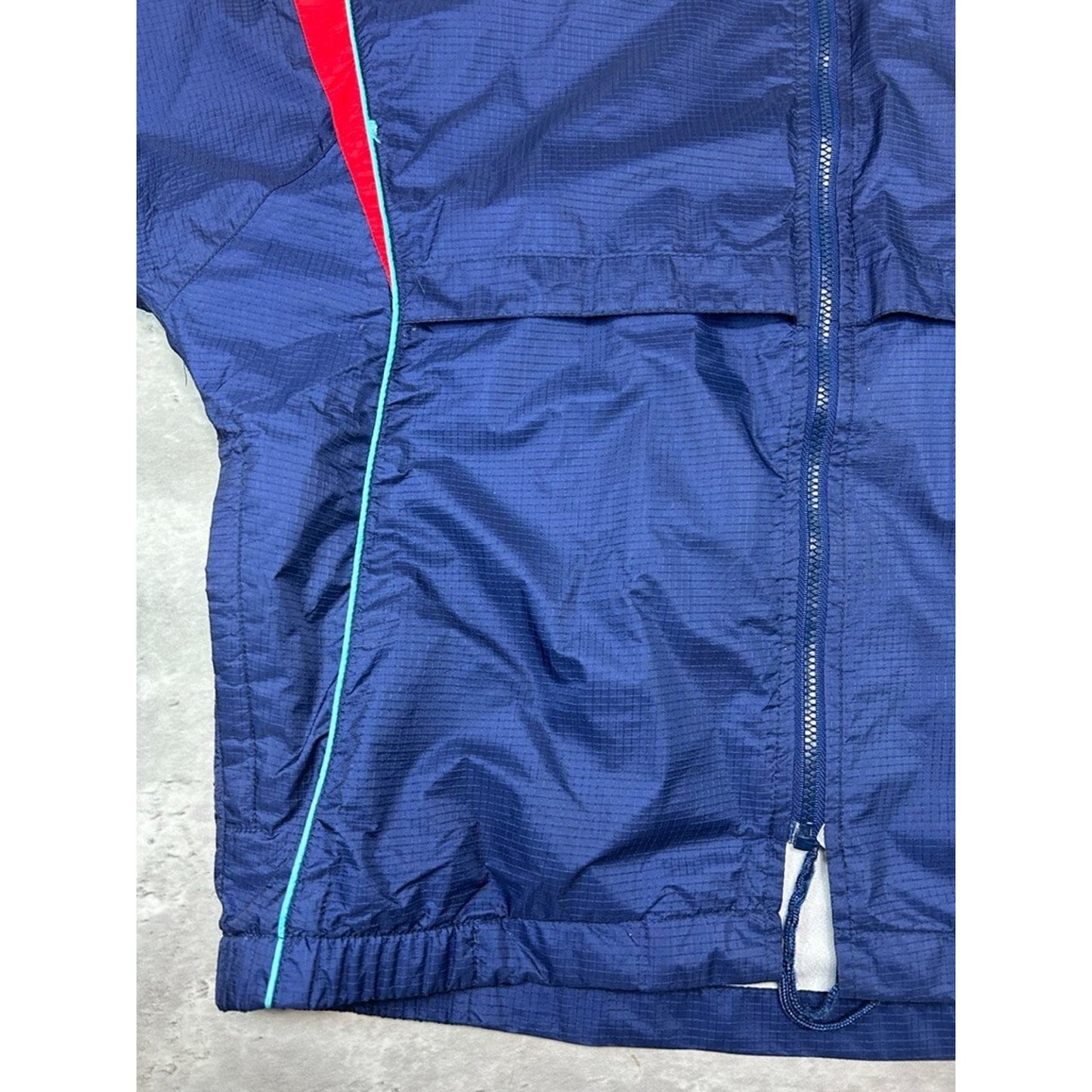 Vintage 90s Asics Gore-Tex Nylon Full Zip Windbreaker Jacket Size Medium Blue