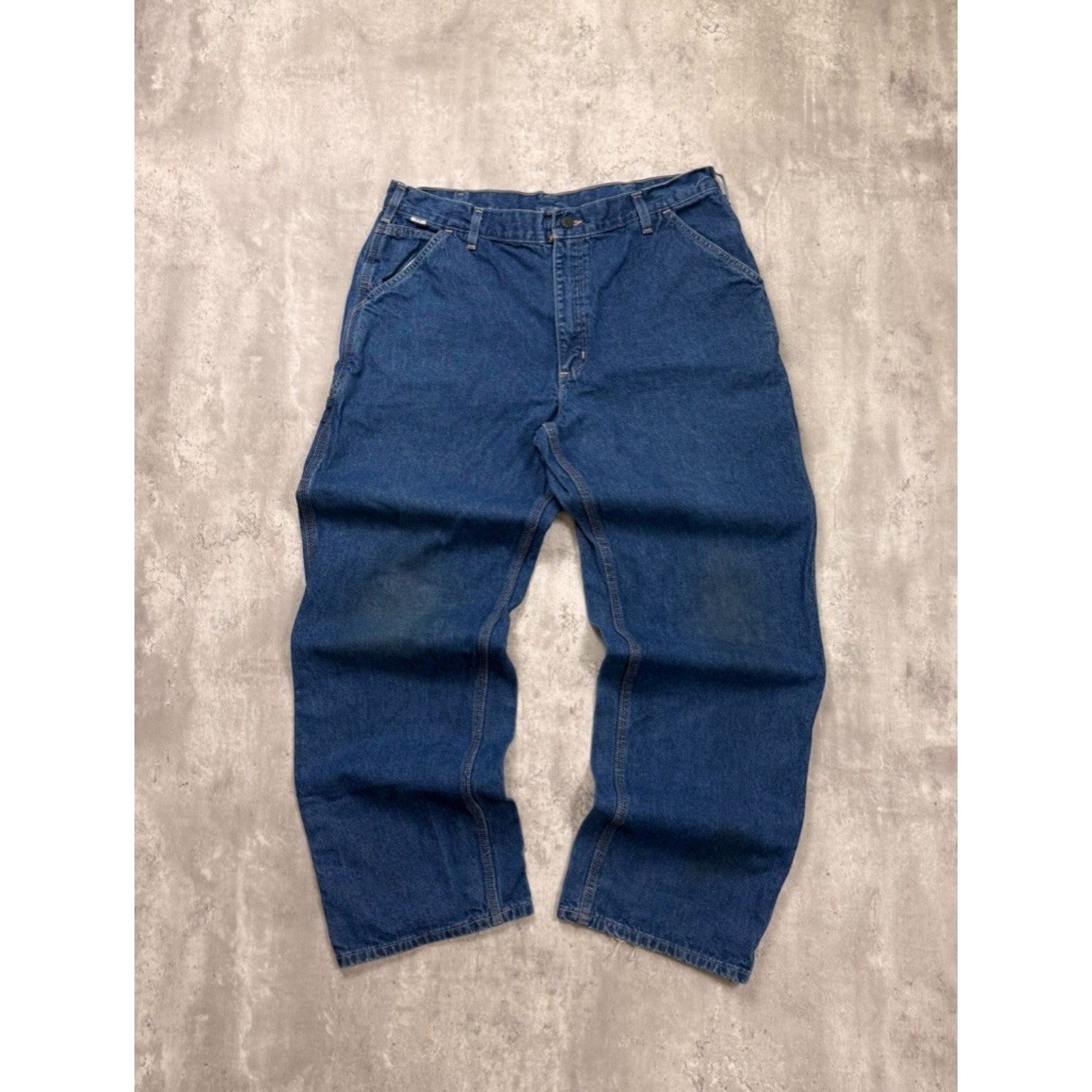 Vintage Carhartt FR Dark Wash Denim Workwear Carpenter Pants Size 36