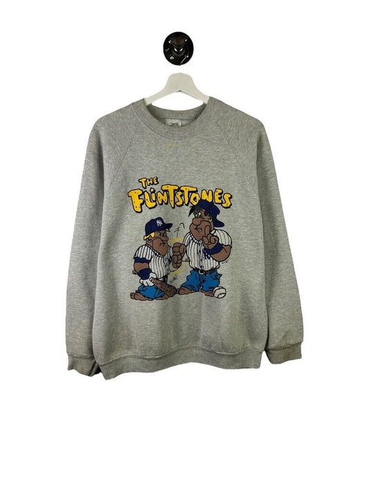 Vtg 80s/90s New York Yankees The Flintstones MLB Cartoon Graphic Sweatshirt Sz L