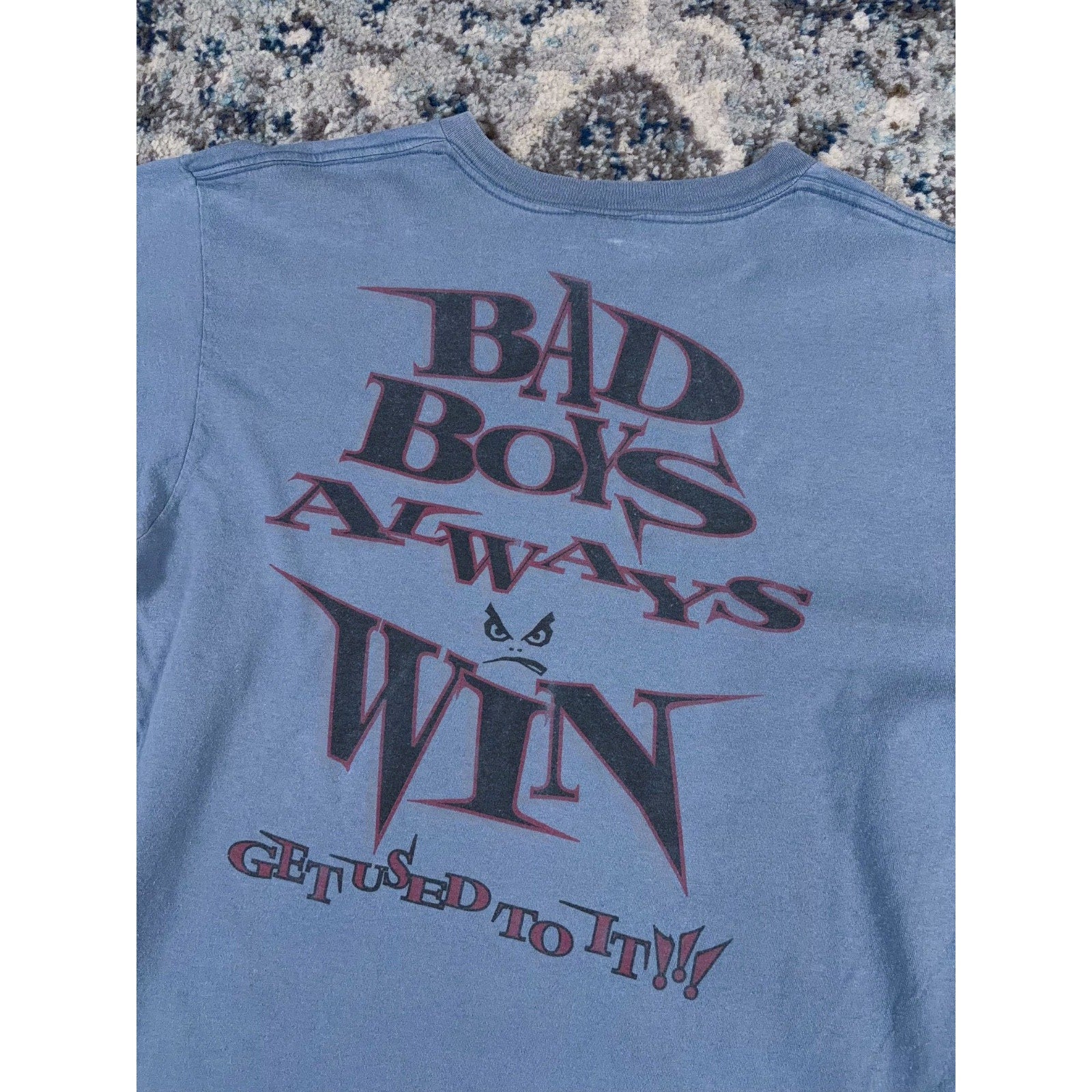 Vintage 90s Bad Boys Always Win Logo Graphic T-Shirt Size Large