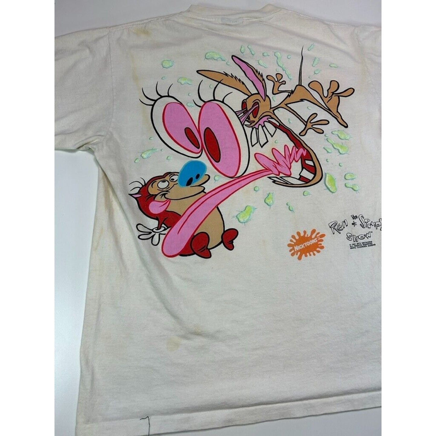 Vintage 1991 Ren & Stimpy Show Nickelodeon TV Show Promo T-Shirt Size Medium