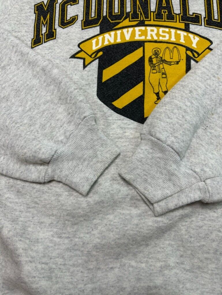 Vintage 90s McDonalds University Collegiate Crest Graphic Sweatshirt Size XL