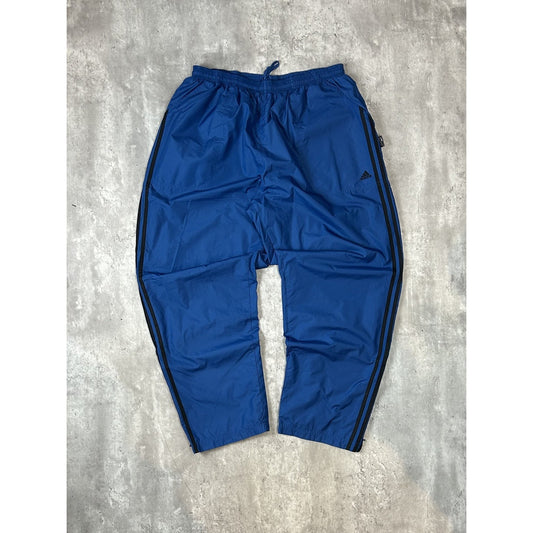 Vintage 90s Adidas Embroidered Logo Nylon Track Pants Size 2XL Blue