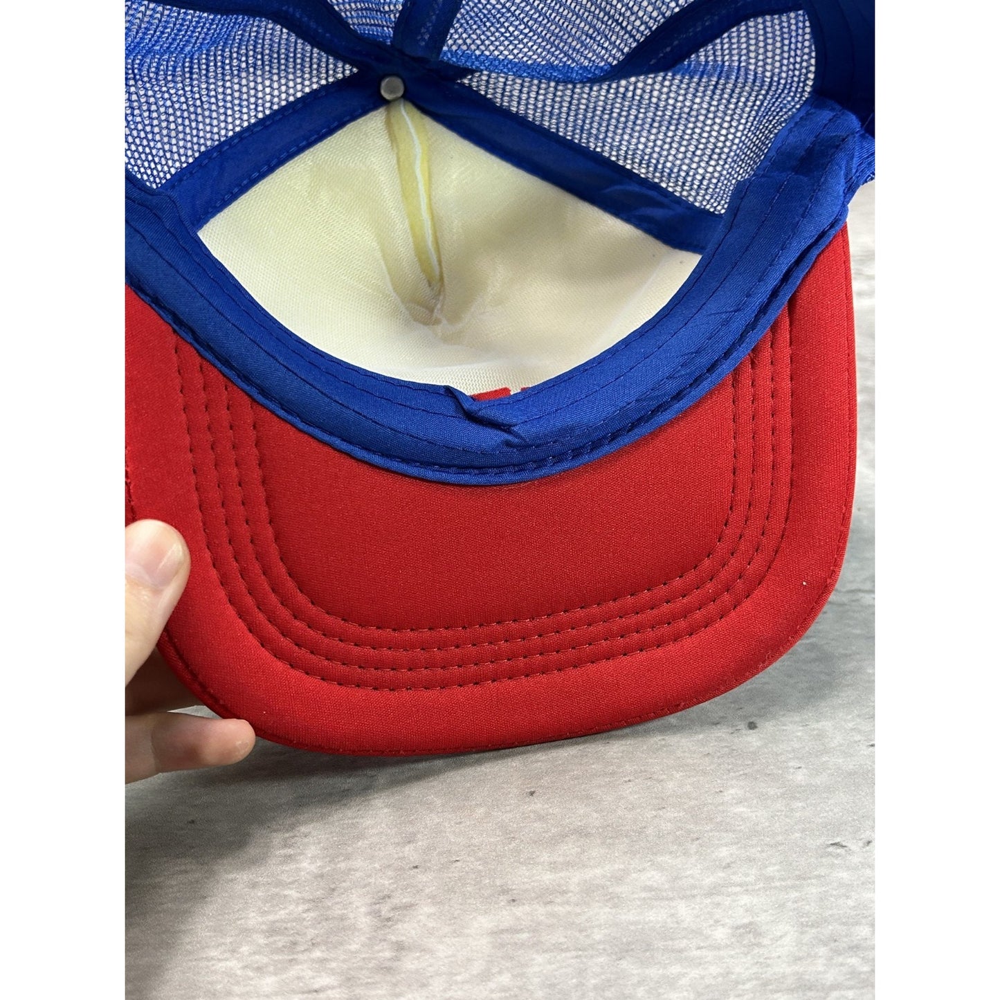 Vintage 90s Pabst Blue Ribbon Beer Promo Graphic Trucker Snapback Hat OSFA