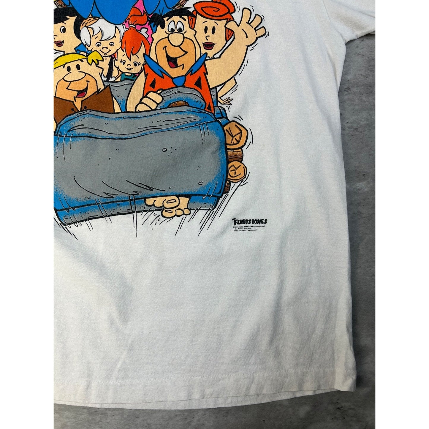 Vintage 1991 The Flintstones Cartoon Tv Show Promo Graphic T-Shirt Size Large