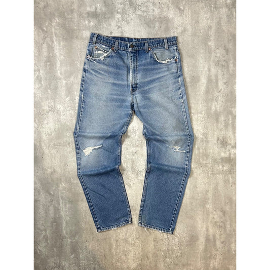 Vintage Levis 505 Orange Tab Light Wash Denim Pants Size 35