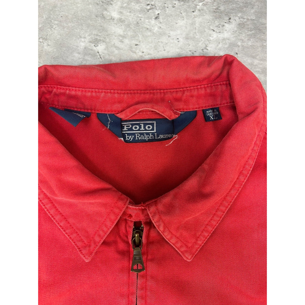 Vintage Polo Ralph Lauren Embroidered Pony Harrington Jacket Size XL Red