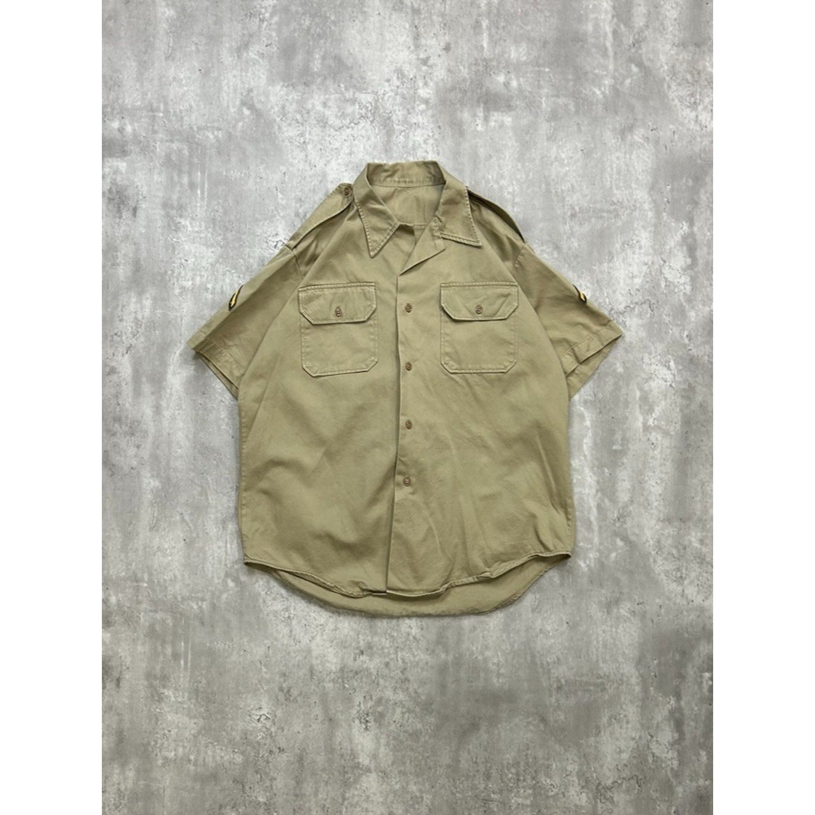 Vintage 1970s US Army Short Sleeve Button Up Shirt Size Large
