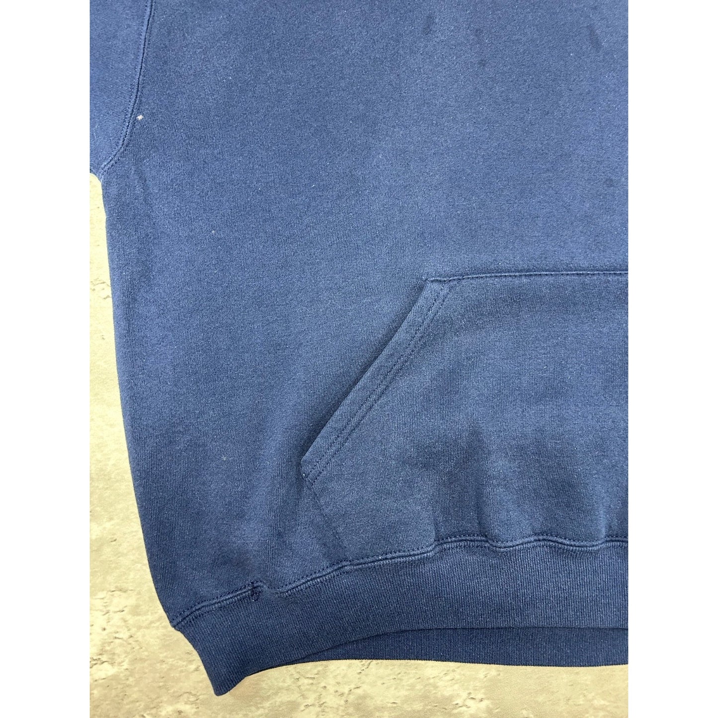 Vintage 90s Blank Pullover Hooded Sweatshirt Size XL Navy Blue