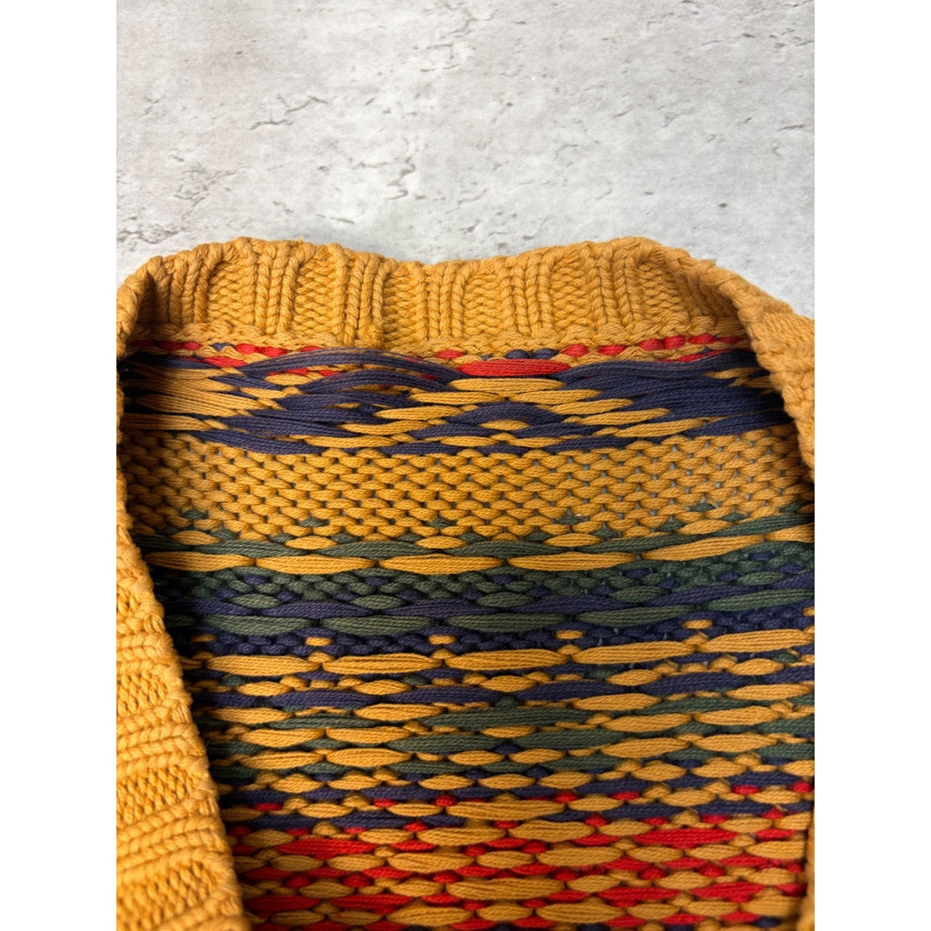 Vintage 80s/90s Abstract Striped Print Pullover Knit Sweater Size Large
