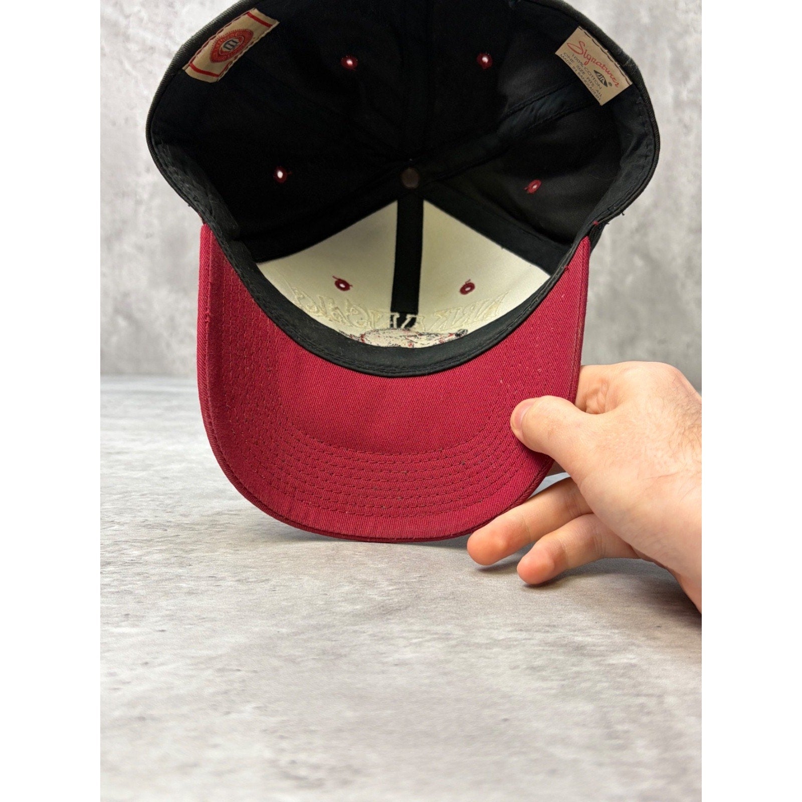 Vintage Arkansas Razorbacks NCAA Embroidered Spellout Snapback Hat OSFA