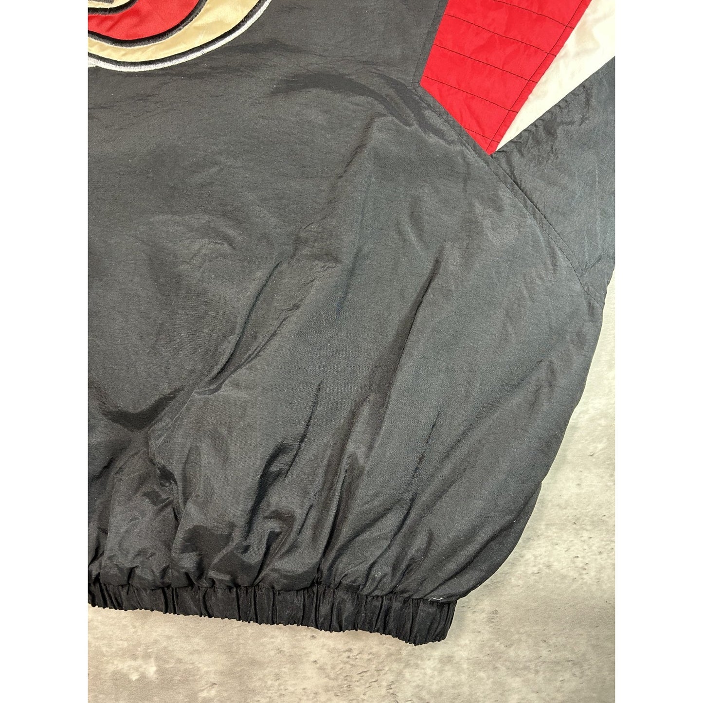 Vintage 90s New Jersey Devils NHL Starter 1/2 Pull Over Insulated Jacket Sz 2XL