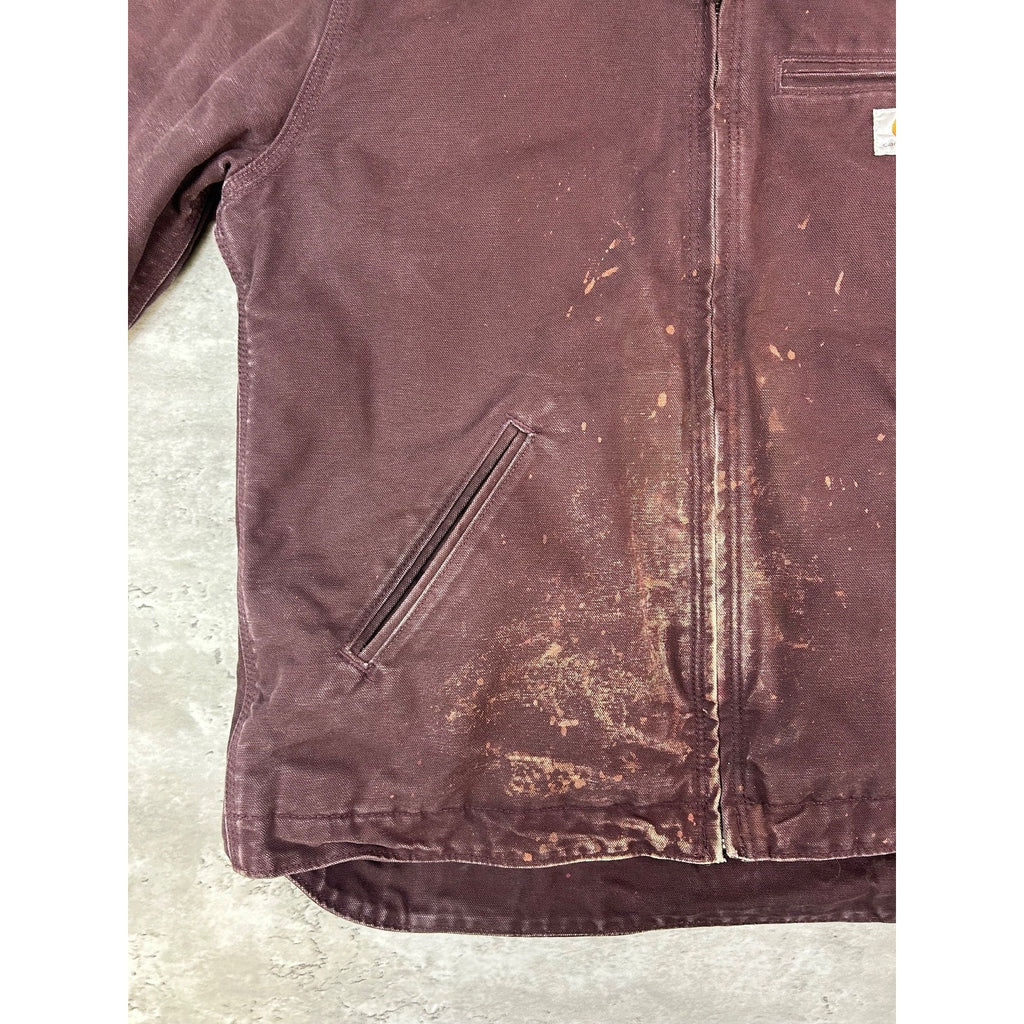Vintage Carhartt Fleece Lined Canvas Workwear Hooded Detroit Jacket Women's Med