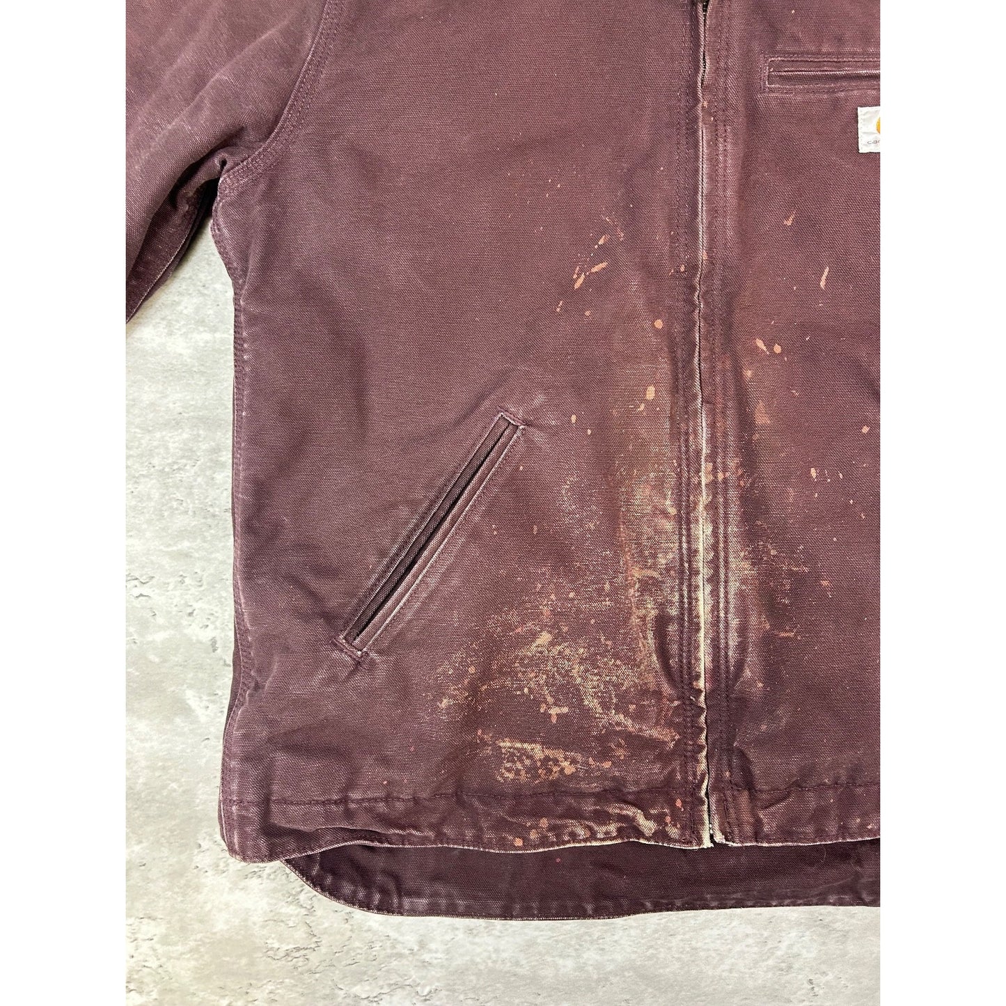 Vintage Carhartt Fleece Lined Canvas Workwear Hooded Detroit Jacket Women's Med