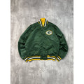 Vintage 80s Green Bay Packers NFL Starter Satin Bomber Jacket Size Large