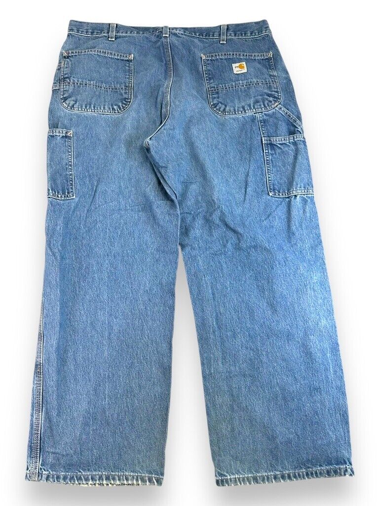 Vintage Carhartt FR NFPA2112 Medium Wash Work Wear Denim Carpenter Pants Sz 39W