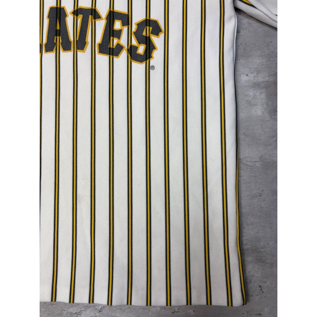 Vintage 80s Pittsburgh Pirates MLB Pinstripe Pullover Baseball Jersey Size Large
