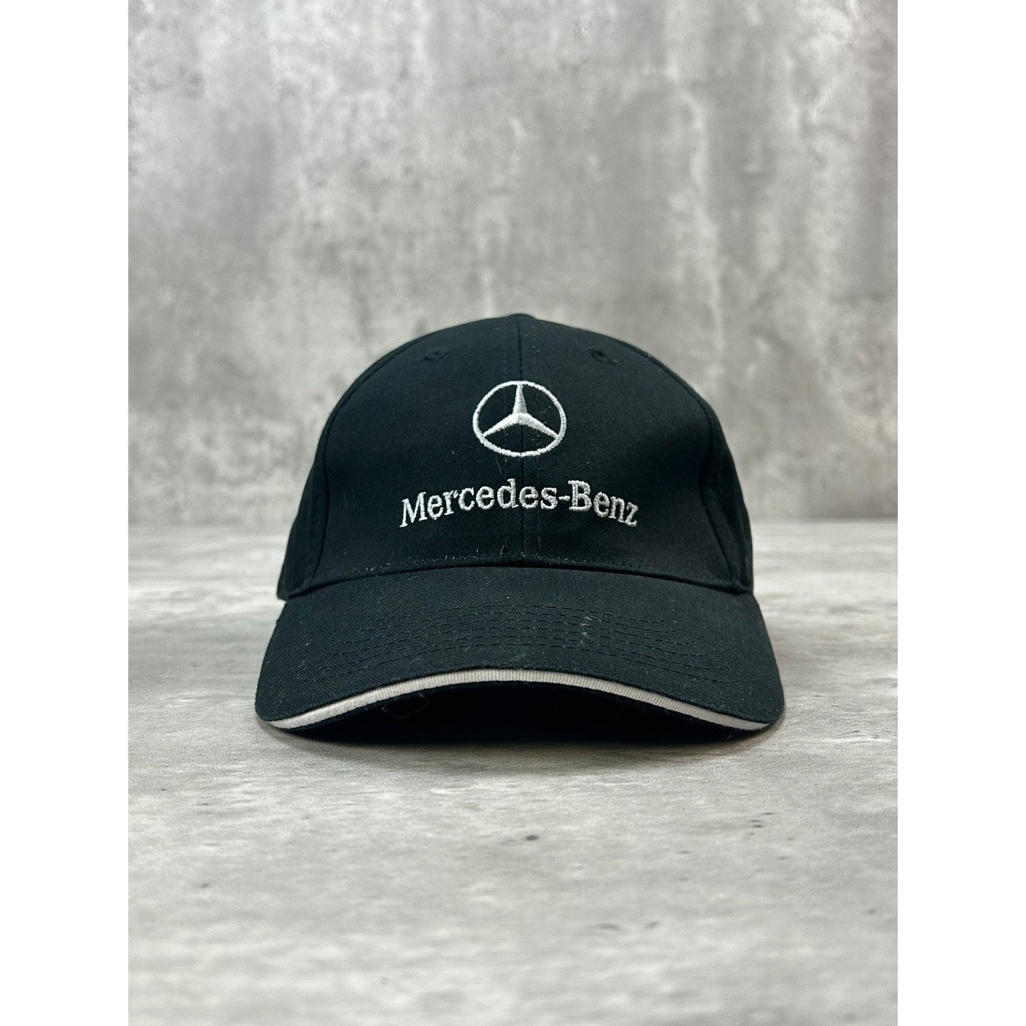 Mercedes Benz Embroidered Spellout Logo Strapback Hat OSFA