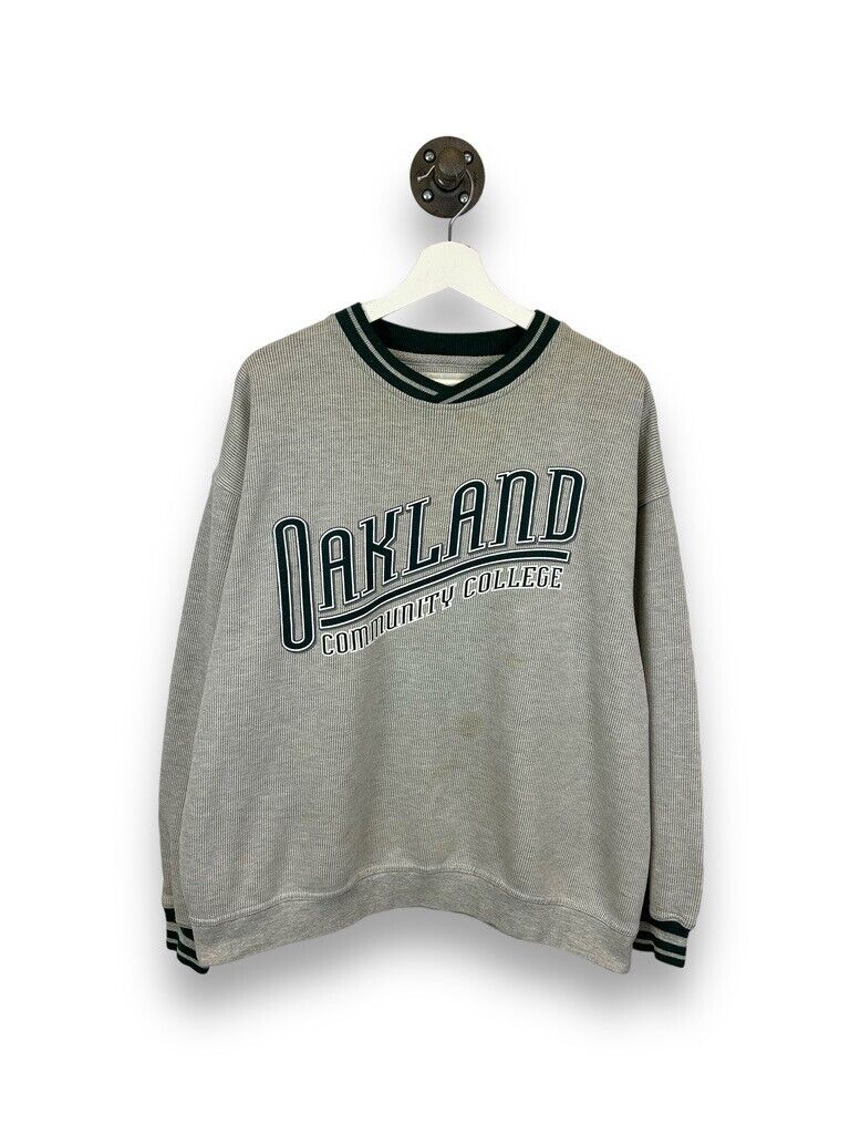 Vintage 90s Oakland Community College Spell Out Graphic Sweatshirt Size Large