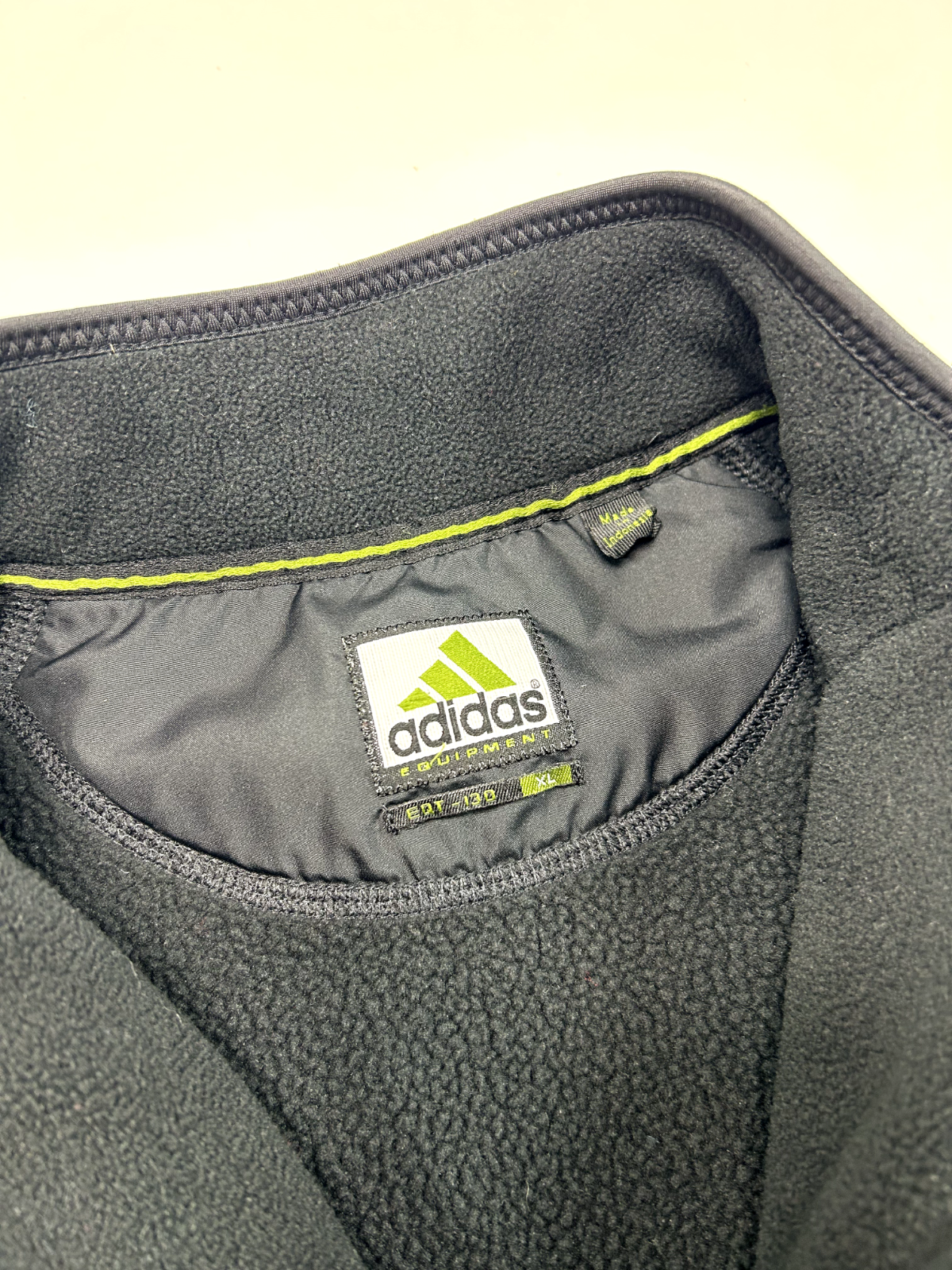 Vintage Adidas EQT Equipment Fleece Full Zip Vest Sweatshirt Size XL Black