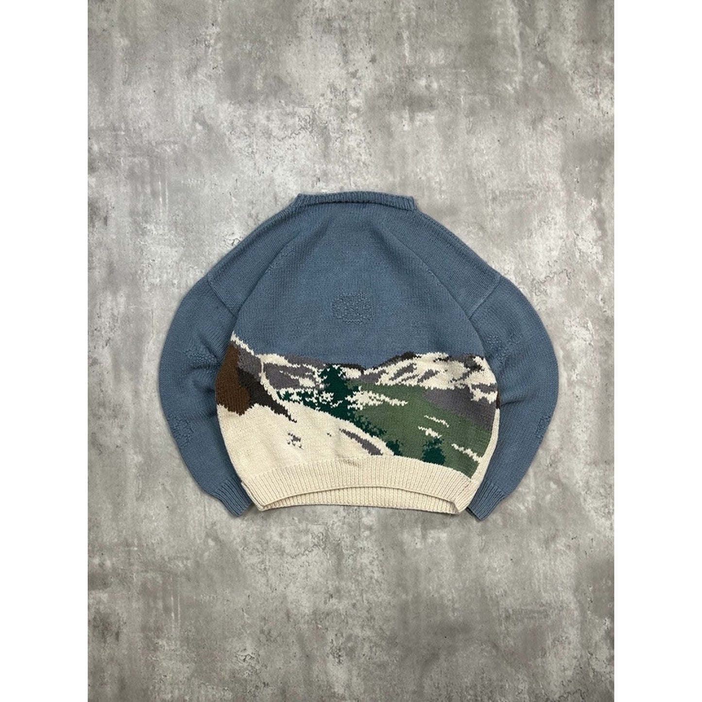 Vintage 90s Skiing Graphic Pullover Knit Sweater Size Large