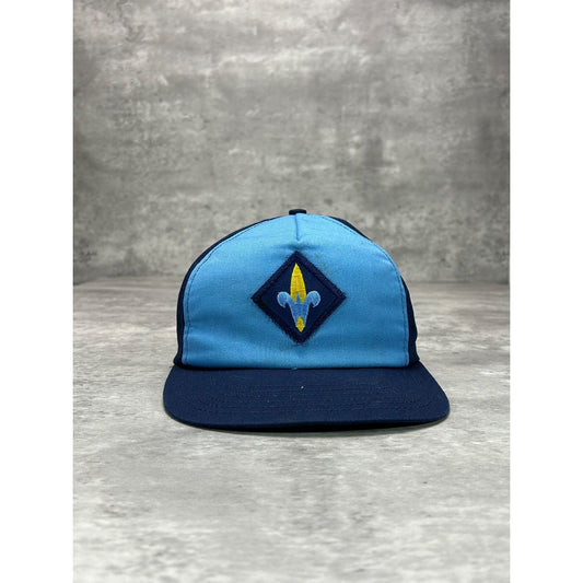 Vintage 80s/90s Boys Scouts Embroidered Patch Two Tone Snapback Hat OSFA