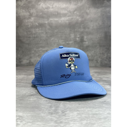 Vintage 80s/90s Alka-Seltzer Racing Team NASCAR Trucker Snapback Hat OSFA