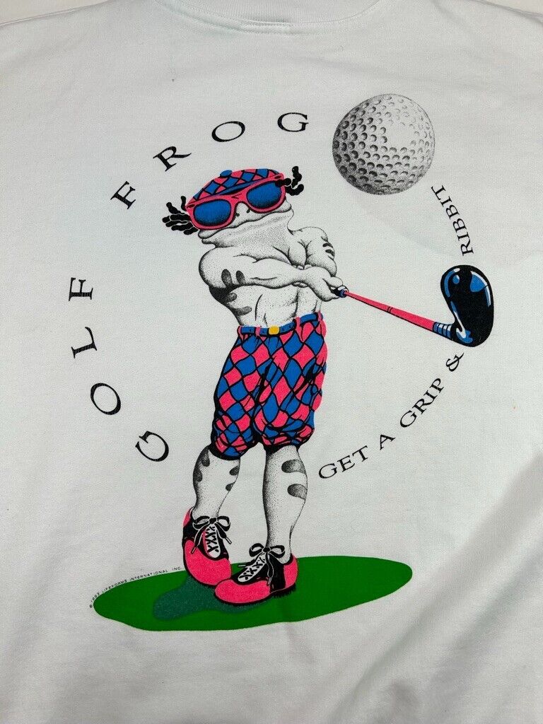 Vintage 1993 Golf Frog Get A Grip Cancun Destination Graphic Sweatshirt Sz Large