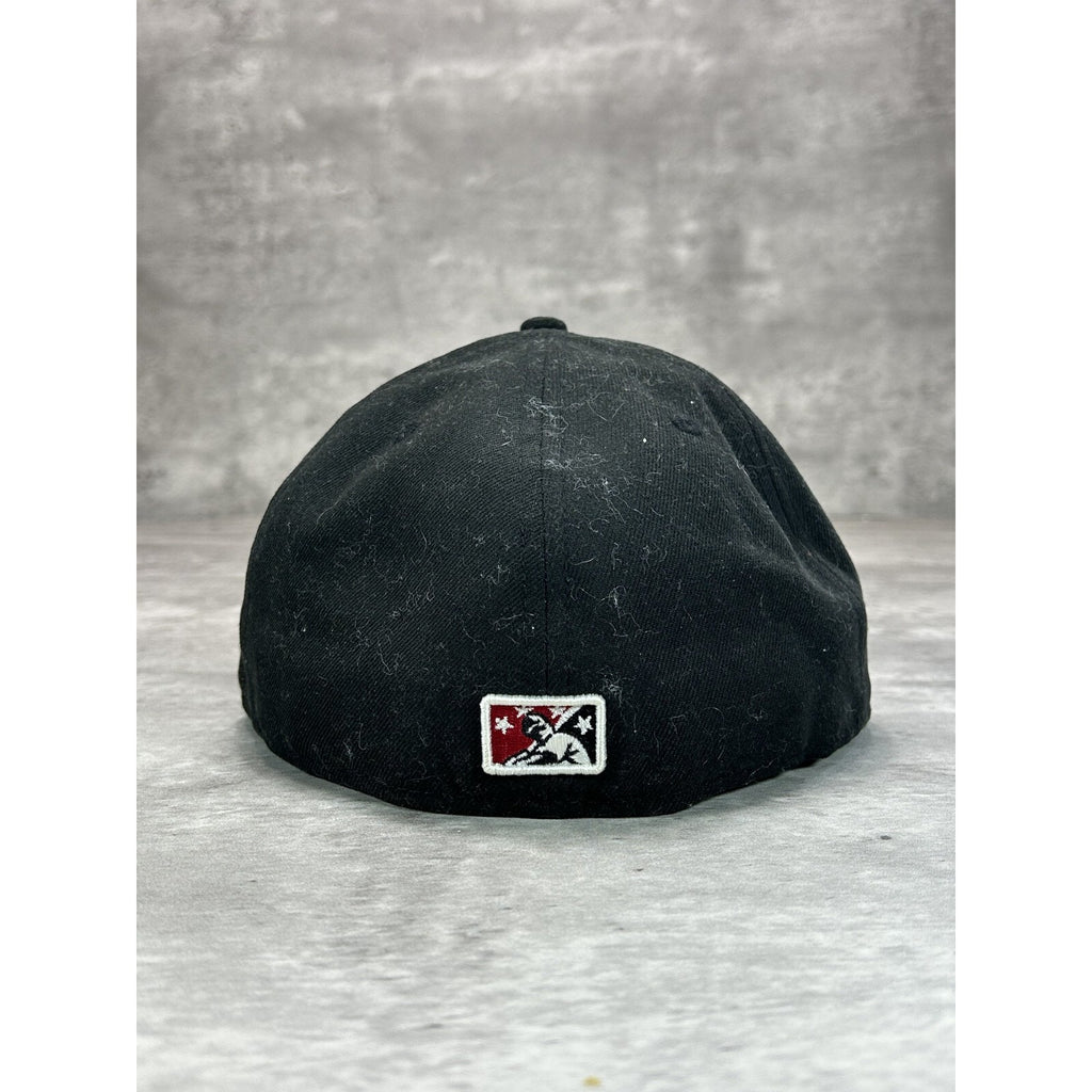 Erie Seawolves MiLB Embroidered Logo Baseball Fitted Hat OSFA Black
