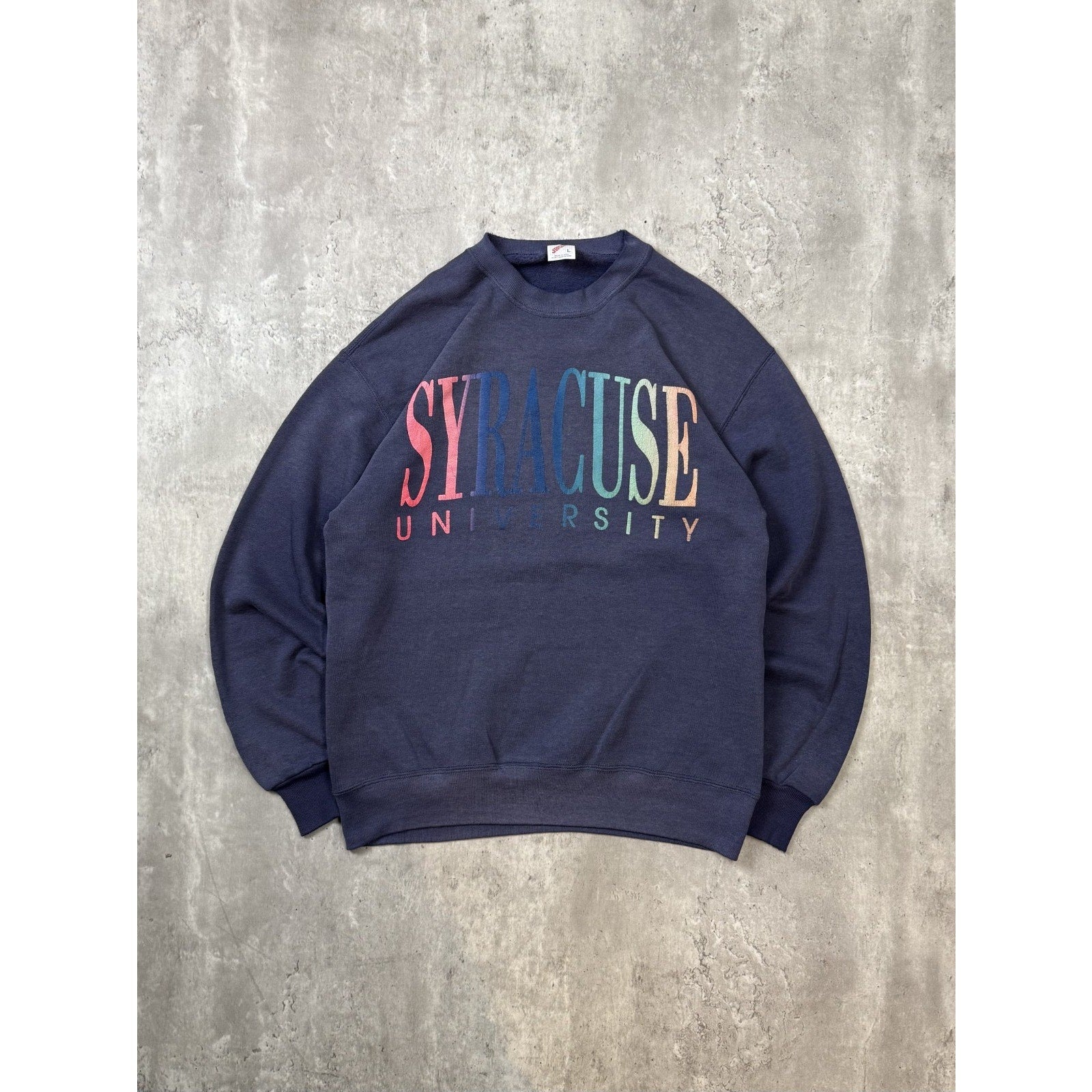 Vintage 90s Syracuse Orangemen NCAA Collegiate Spellout Sweatshirt Size Large
