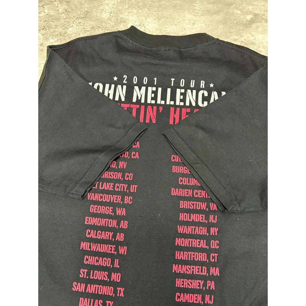 Vintage 2001 John Mellencamp Cuttin Heads Rock Music Tour T-Shirt Size Large