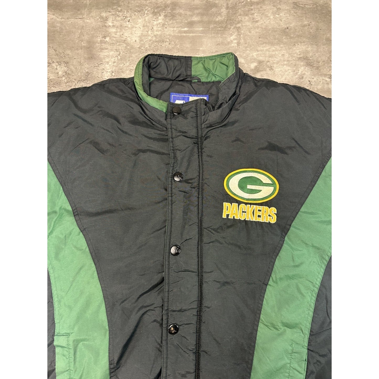 Vintage 90s Green Bay Packers NFL Embroidered Logo Starter Jacket Size 2XL