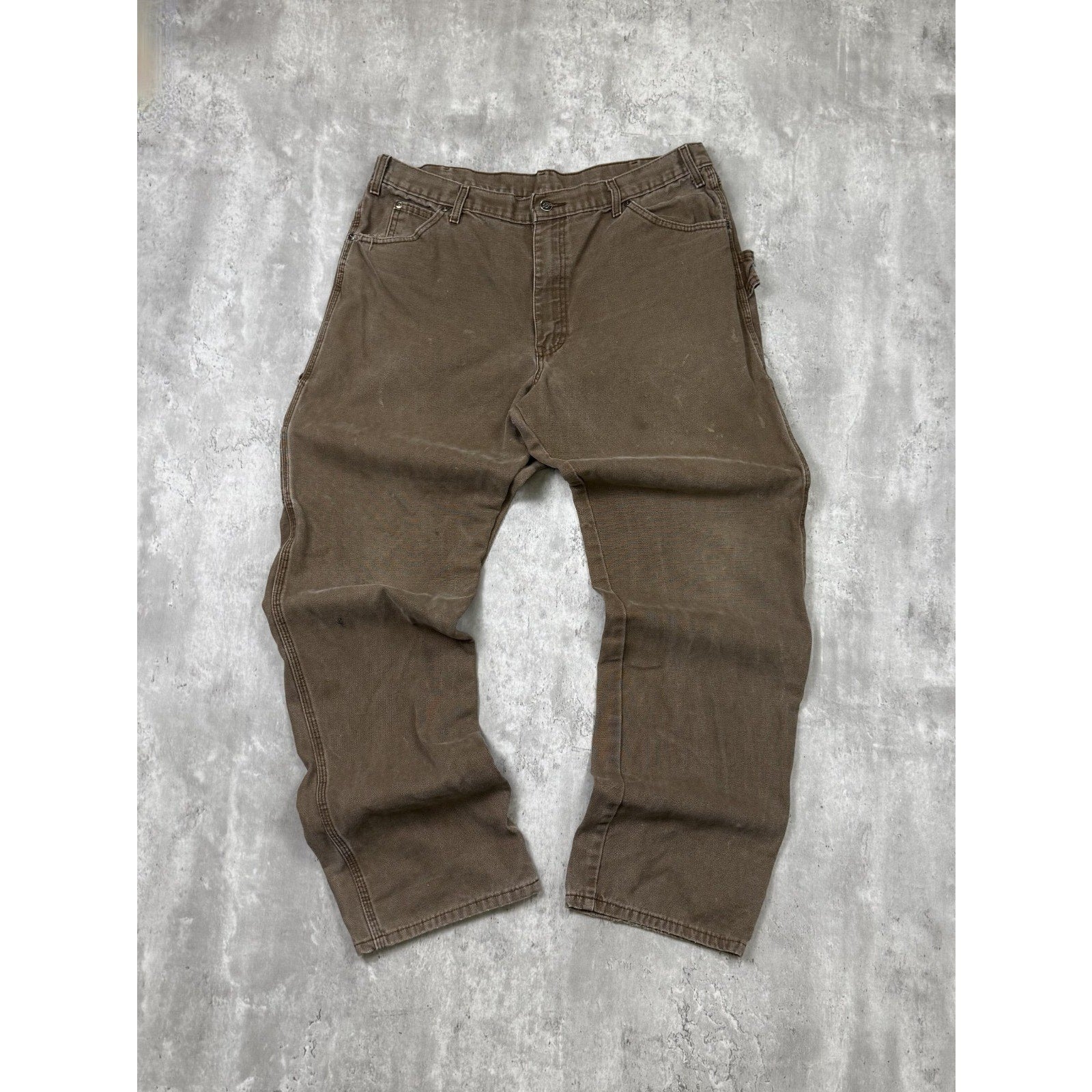 Vintage Dickies Canvas Workwear Brown Carpenter Pants Size 38