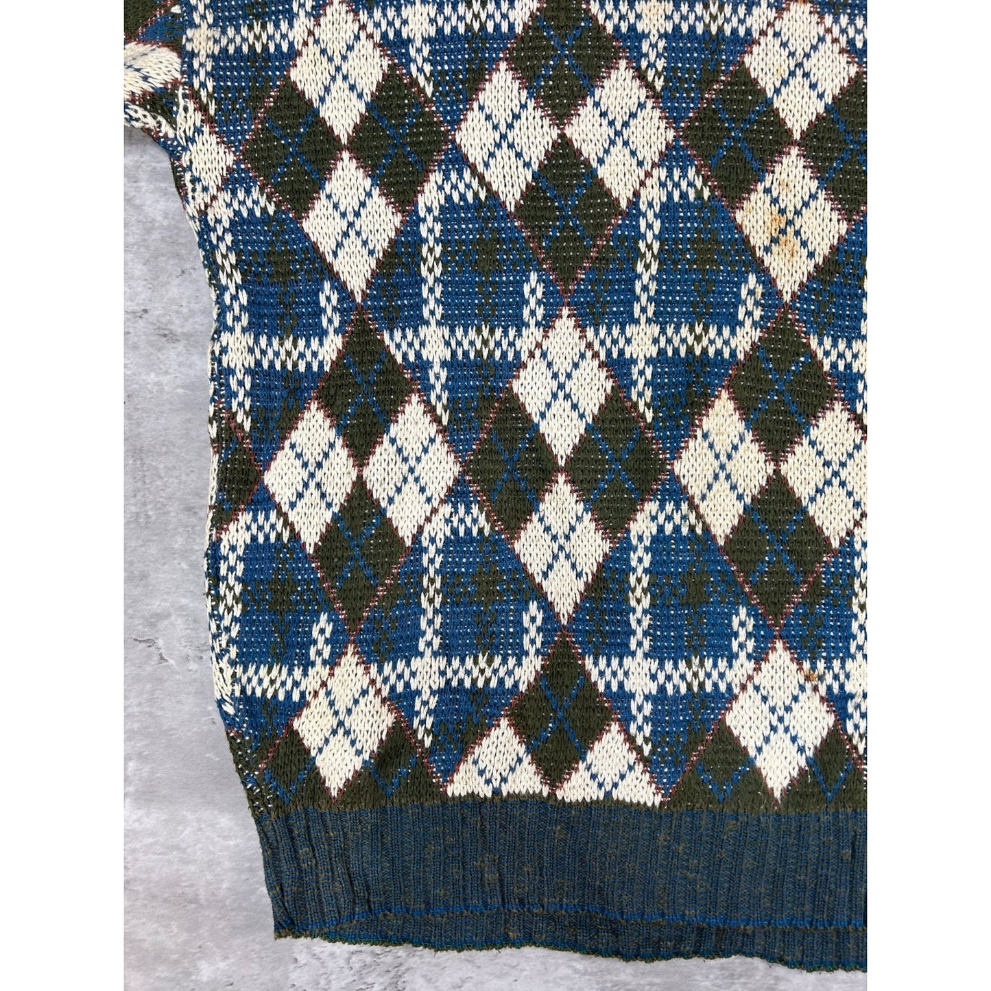 Vintage 90s Crossings Argyle Print Pullover Knit Sweater Size Large