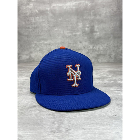 New York Mets MLB Embroidered Logo Baseball Fitted Hat 7 3/8 Blue