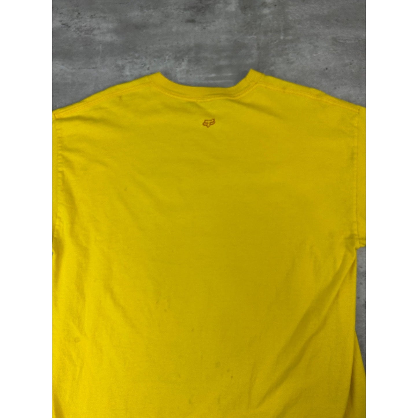 Vintage Fox Racing Motocross Flame Logo Graphic T-Shirt Size XL Yellow