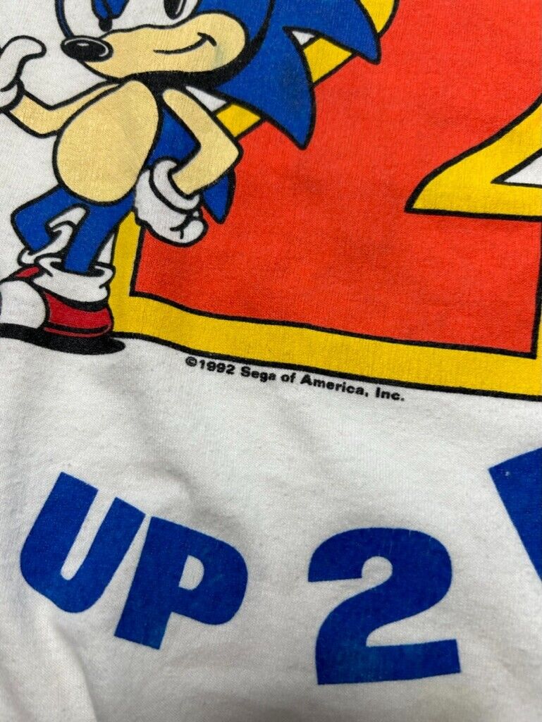 Vintage 1992 Sonic The Hedgehog 2 Video Game Promo Graphic T-Shirt Size Small