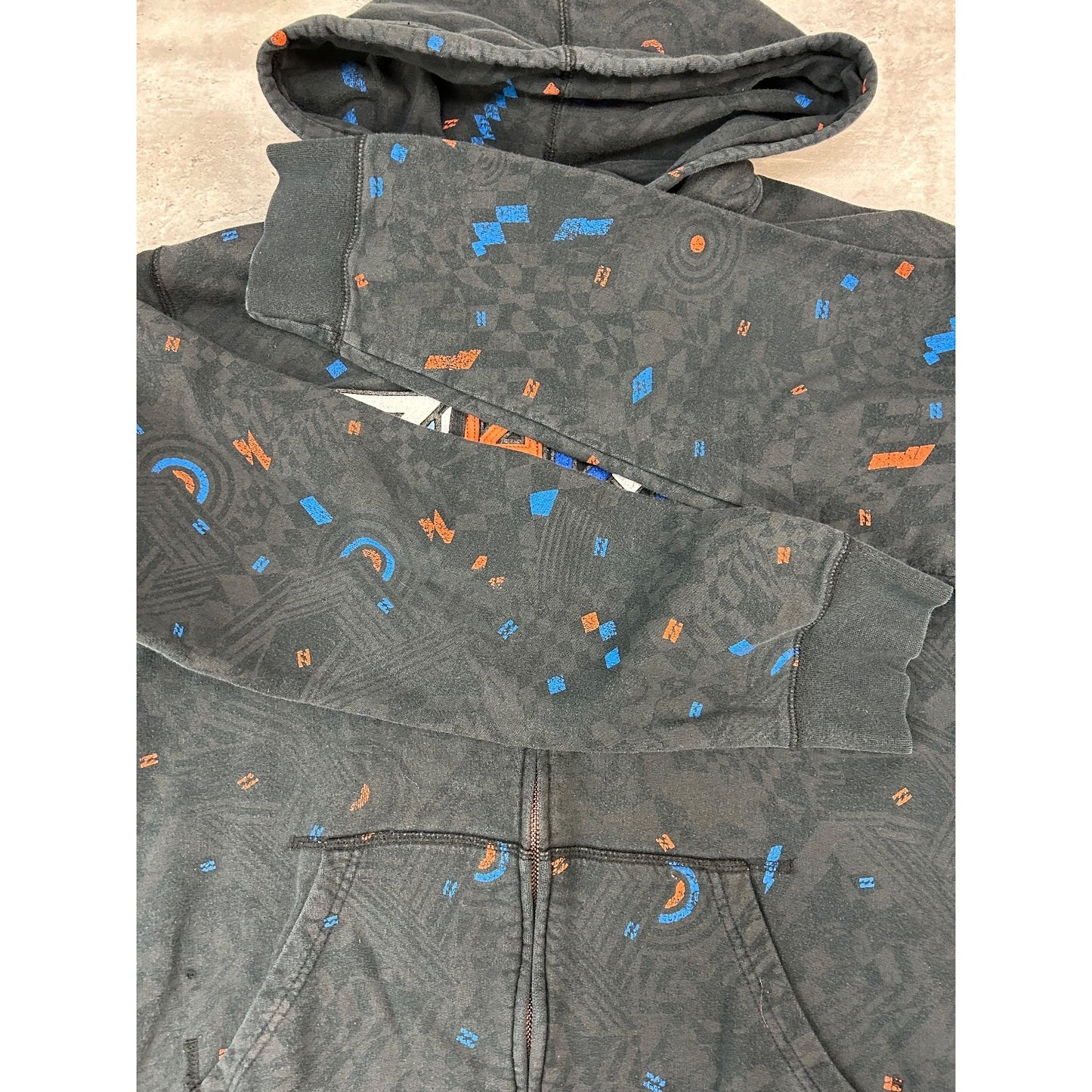 Vintage Y2K Billabong Embroidered Spellout Full Zip Hooded Sweatshirt Size XL