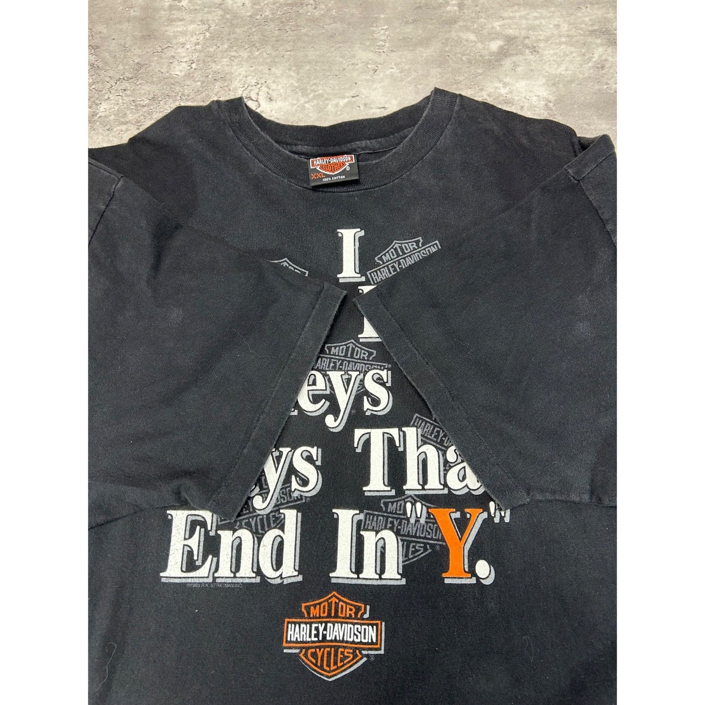 Vintage 90s Harley Davidson I Only Ride On Days That End In Y T-Shirt Size XXL