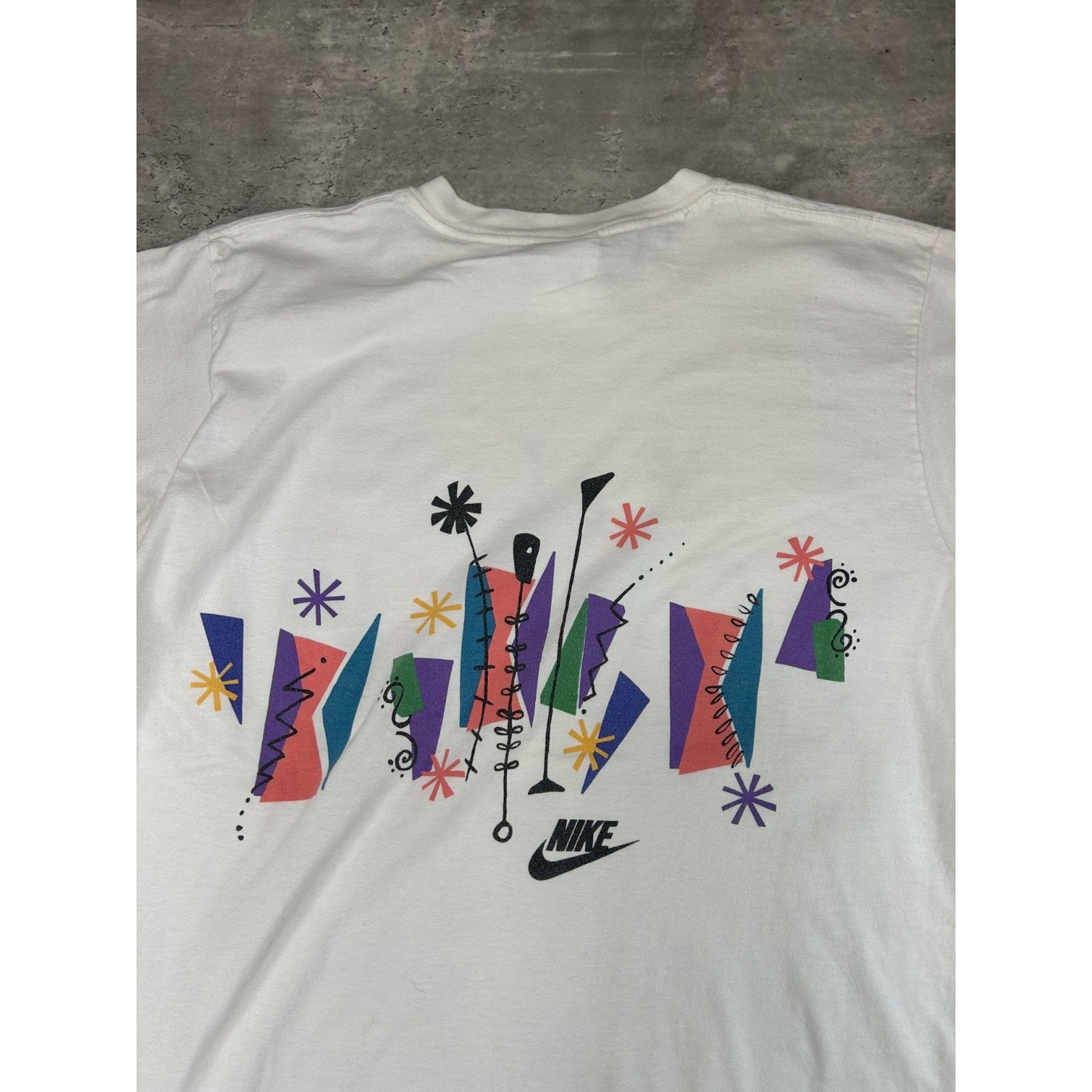 Vintage 80s/90s Nike Abstract Graphic Logo T-Shirt Size Medium White