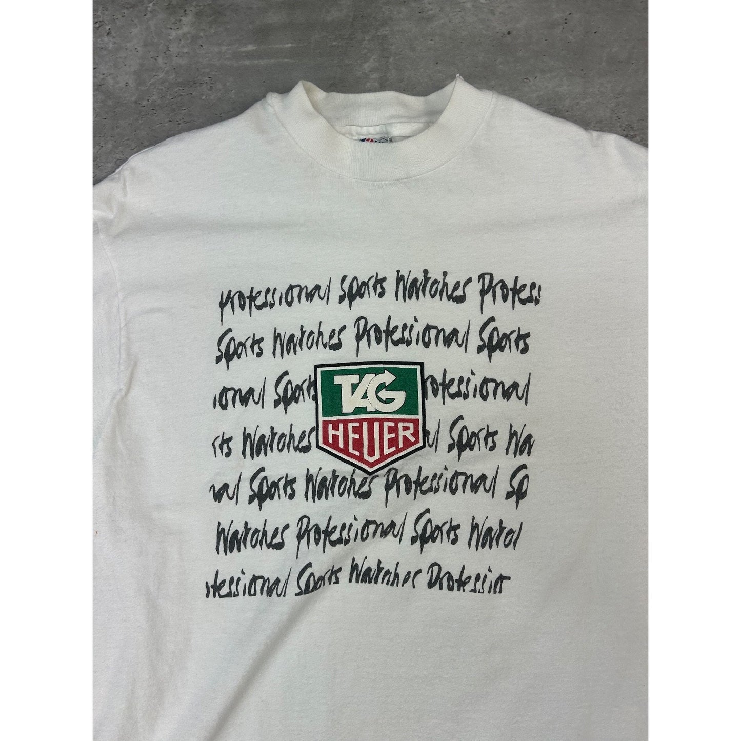 Vintage 90s Tag Heuer Professional Sport Watches Spellout Graphic T-Shirt Large