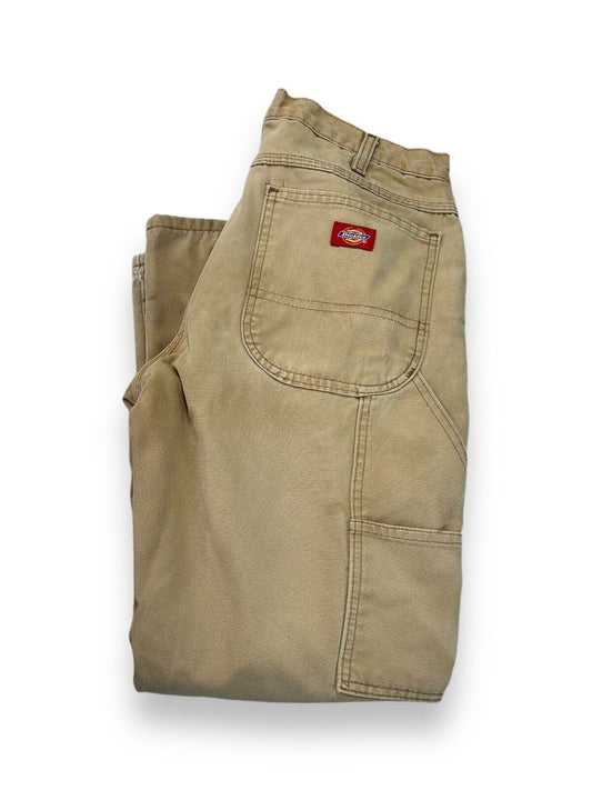 Vintage Dickies Plaid Lined Canvas Workwear Carpenter Pants Size 31W Beige