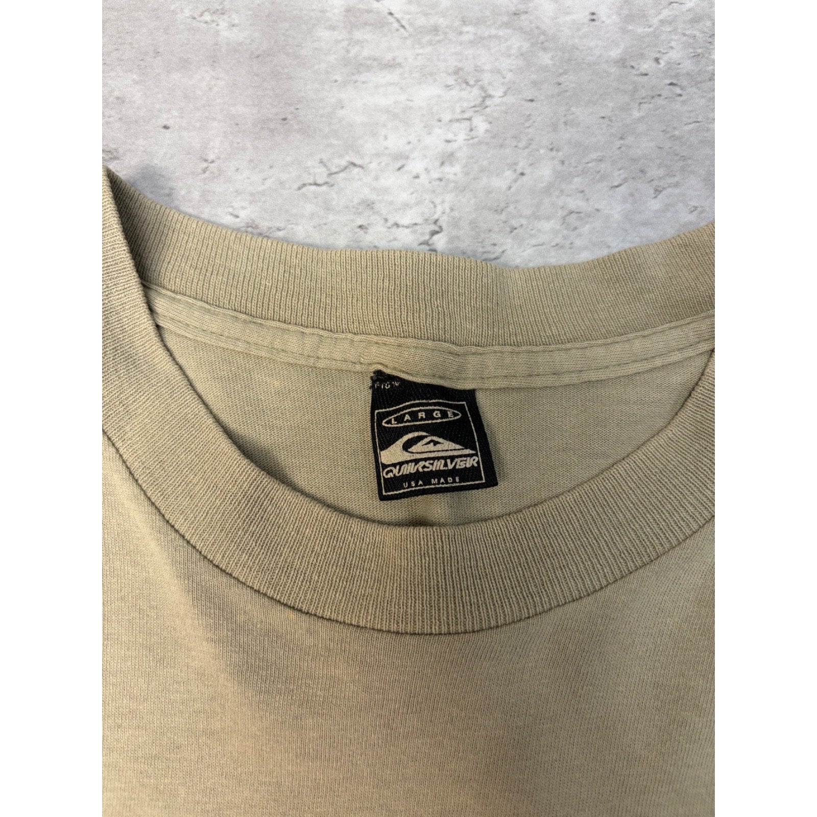Vintage Y2K Quiksilver Advanced Boarding Two Tone Spellout Logo T-Shirt Sz Large